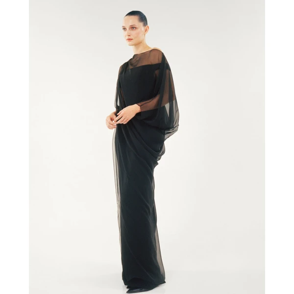 Marmar Halim Chiffon Cape Dresses