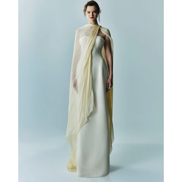 Marmar Halim Chiffon Scarf Crepe Maxi Dress Dresses