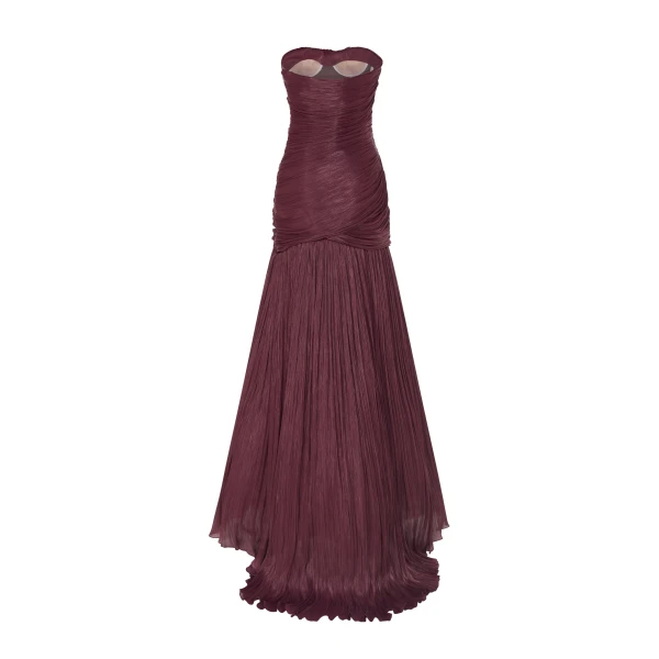 Marmar Halim Claudia - Strapless Pleated Fish-Cut Silk Gown With Corset Gowns