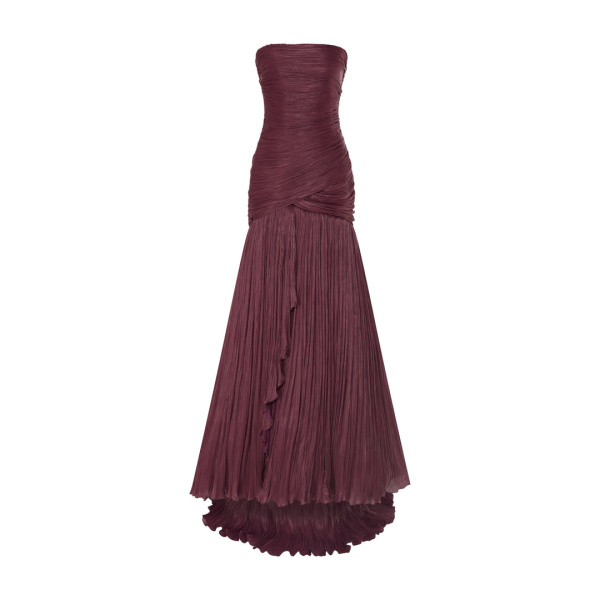 Marmar Halim Claudia - Strapless Pleated Fish-Cut Silk Gown With Corset Gowns