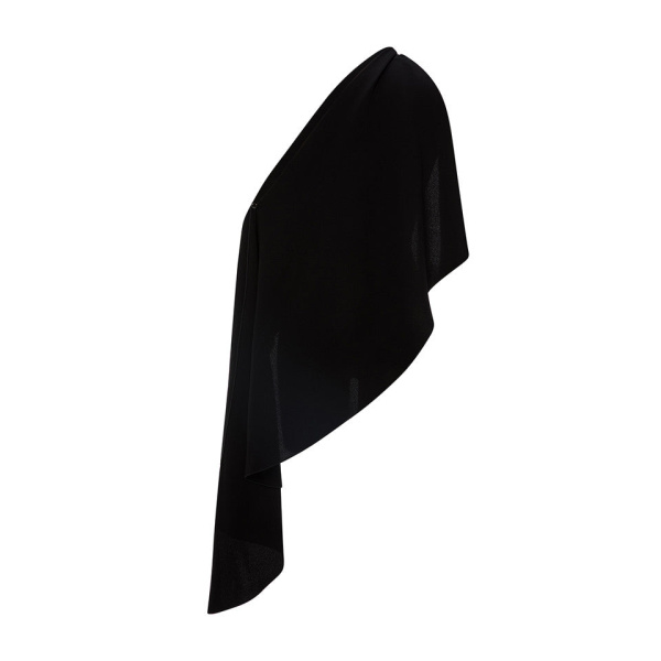 Marmar Halim Crepe Cape With Embroidered Broche Top