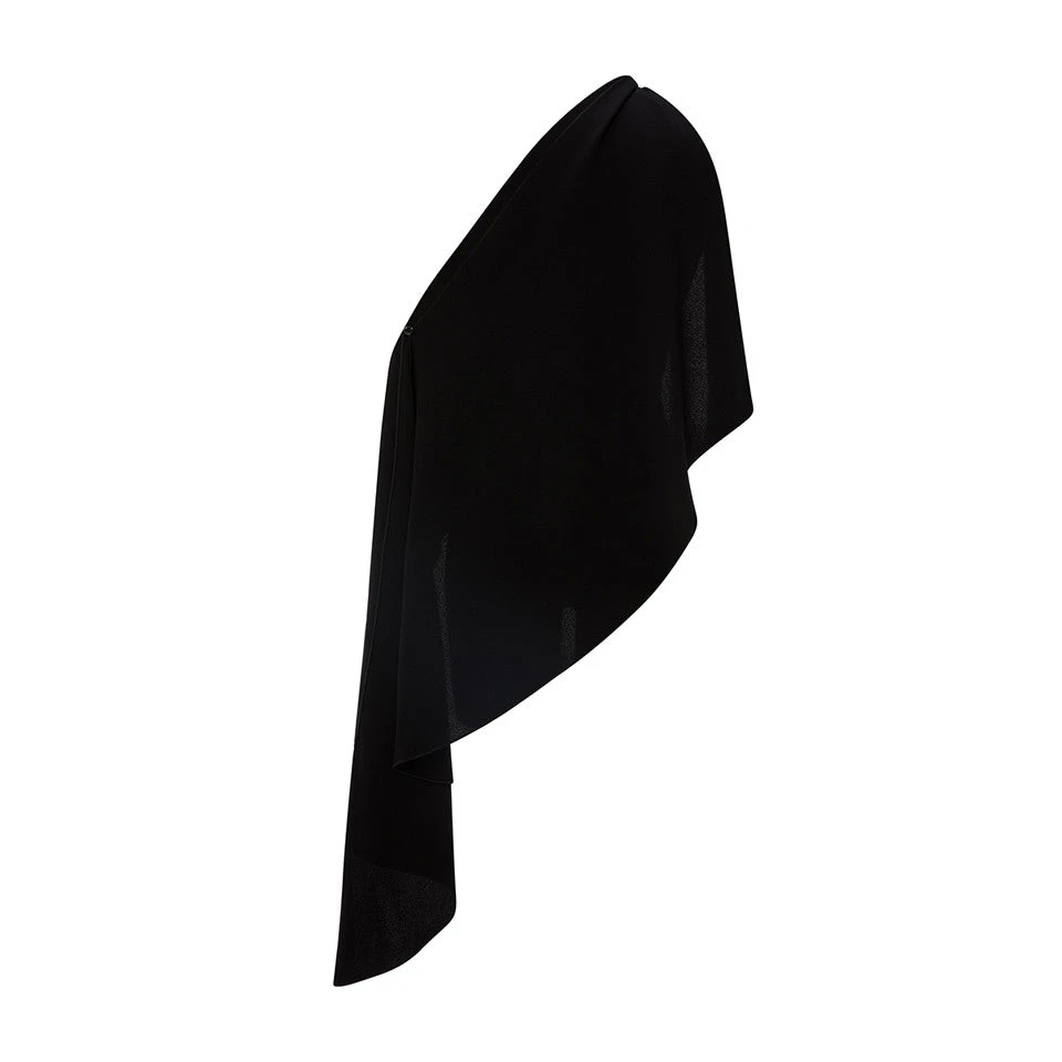 Marmar Halim Crepe Cape With Embroidered Broche Top Marmar Halim Crepe Cape With Embroidered Broche Top