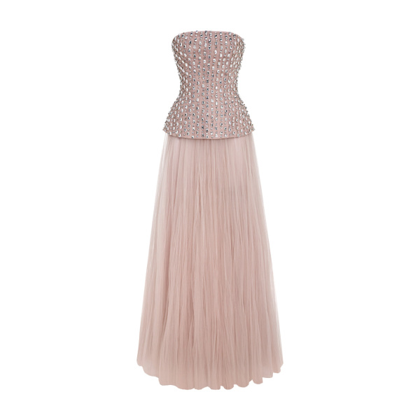 Marmar Halim Crystal-Embellished Stone Laced Top Top