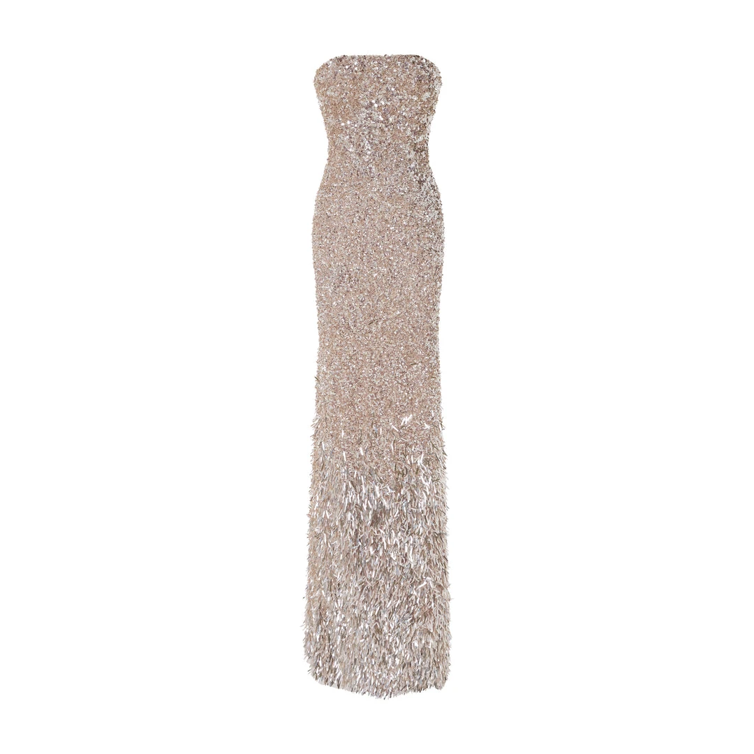 Marmar Halim Dailin - Strapless Embroidered Gown With Dégradé Effect Gowns Marmar Halim Dailin - Strapless Embroidered Gown With Dégradé Effect Gowns