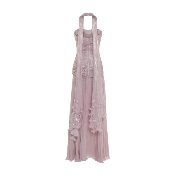 Marmar Halim Dayana - Strapless Pleated Silk Gown With Corset And A-Line Skirt Gowns