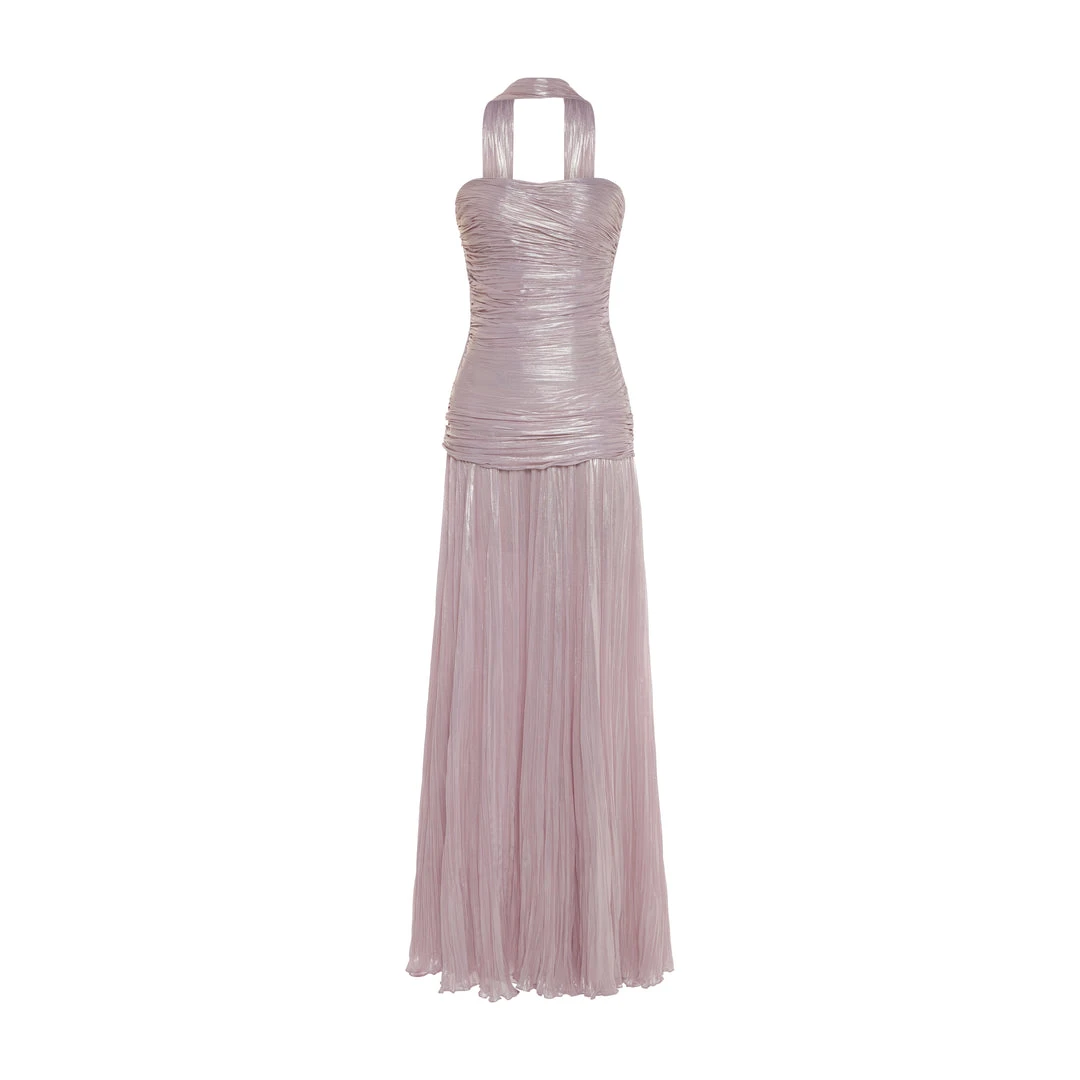 Marmar Halim Dayana - Strapless Pleated Silk Gown With Corset And A-Line Skirt Gowns Marmar Halim Dayana - Strapless Pleated Silk Gown With Corset And A-Line Skirt Gowns