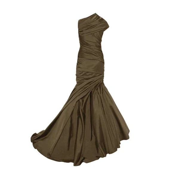Marmar Halim Draped One Shoulder Bodice Mermaid Gown Gowns