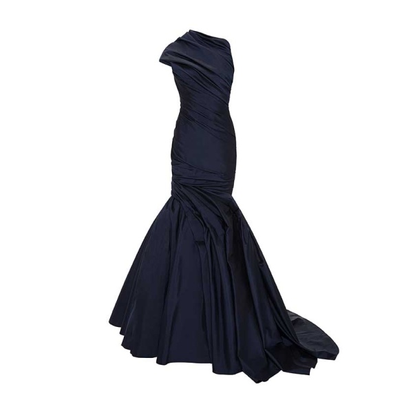 Marmar Halim Draped One Shoulder Bodice Mermaid Gown Gowns