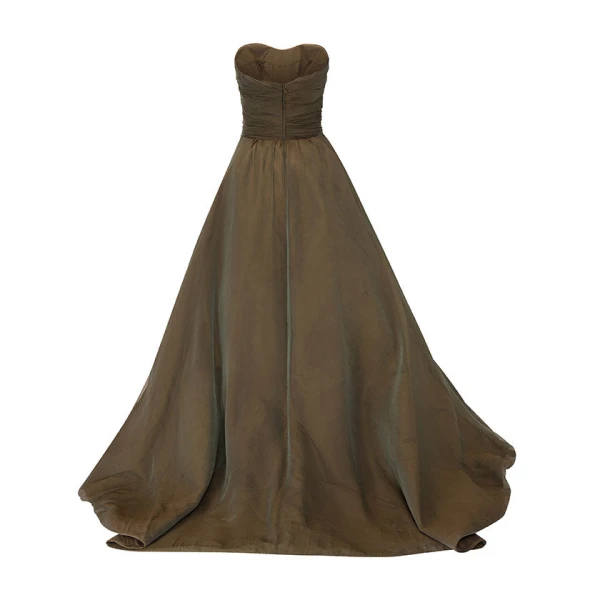 Marmar Halim Draped Silky Chiffon With Detachable Tail Dress Dresses