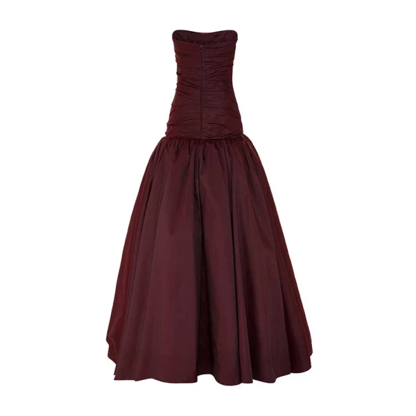 Marmar Halim Draped Taffeta With Ball Skirt Gown Gowns