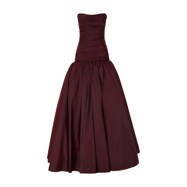 Marmar Halim Draped Taffeta With Ball Skirt Gown Gowns