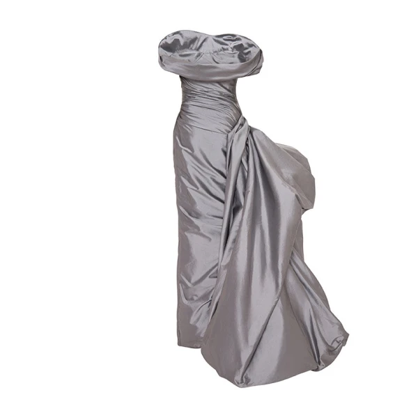 Marmar Halim Draped Taffeta With Side Tail Gown Gowns