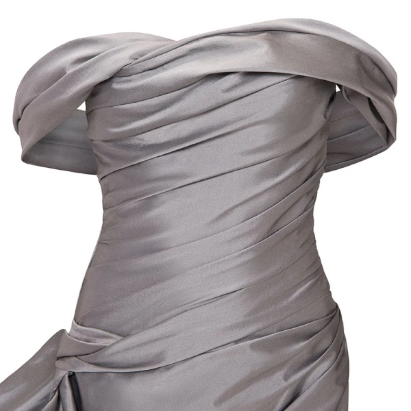Marmar Halim Draped Taffeta With Side Tail Gown Gowns