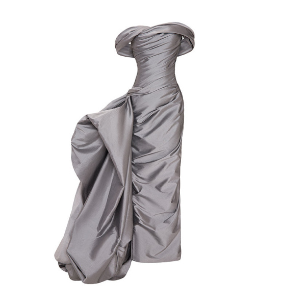 Marmar Halim Draped Taffeta With Side Tail Gown Gowns