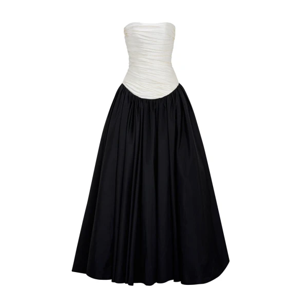 Marmar Halim Dropped Waist Mikado-Taffeta Gown Gowns