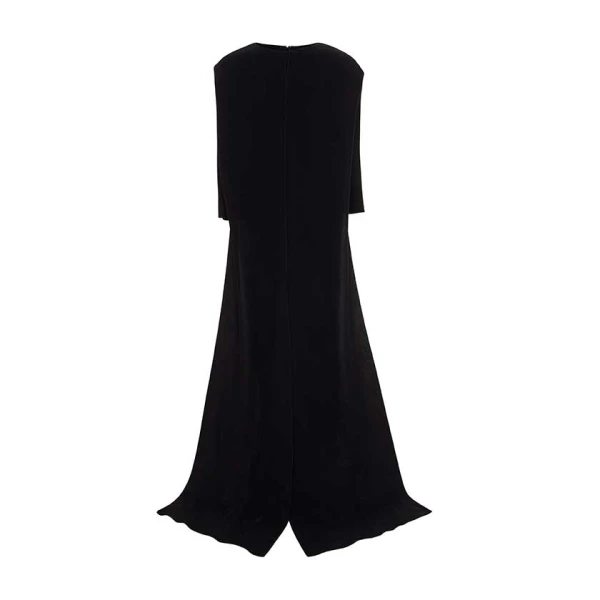 Marmar Halim Embodied Long-Sleeve Gown With Cape Gowns
