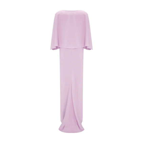 Marmar Halim Floral Appliqued Crepe Cape Gown Gowns