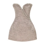 Marmar Halim Front Cut Short Stone Dress Dresses