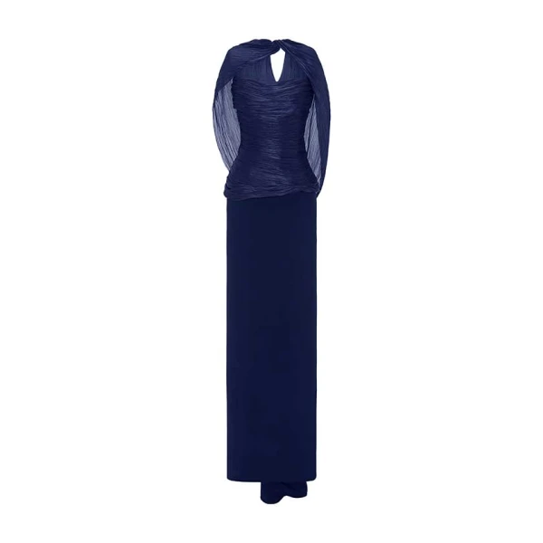 Marmar Halim Hand-Pleated Silk Fabric And Crepe Skirt With A Detachable Cape Skirt