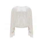 Marmar Halim Hand Pleated Silk Roseya Top Top