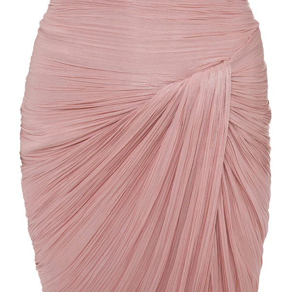 Marmar Halim Hand Pleated Silk With Twisted Slit Gown Gowns