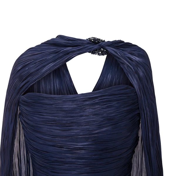 Marmar Halim Hand-Pleated Silky Organza Gown With Cape Gowns