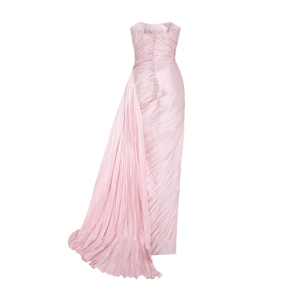 Marmar Halim Hand Pleated Slip Silk Gown Gowns