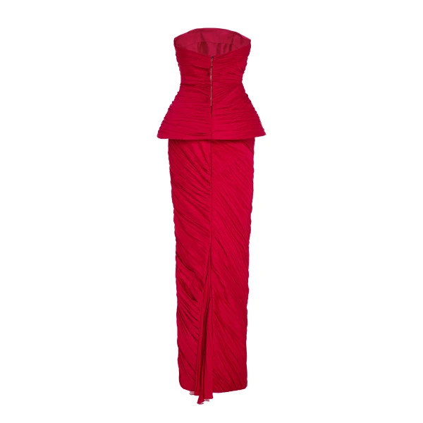 Marmar Halim Hand Pleated Taffeta-Silk Gown Gowns