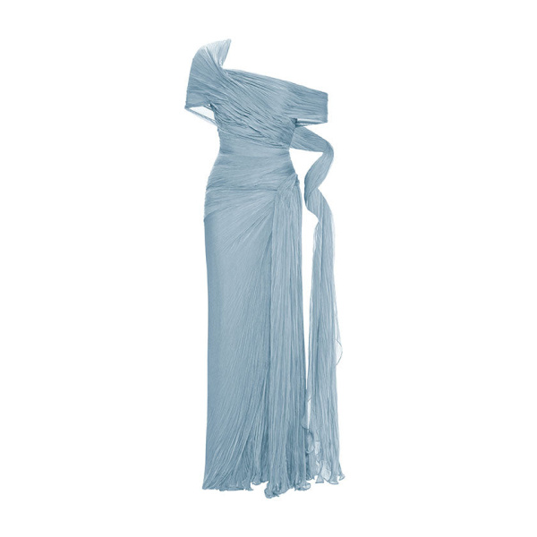 Marmar Halim Off-Shoulder Hand-Pleated Chiffon Dress Dresses