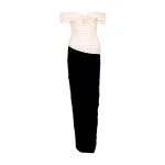 Marmar Halim Off Shoulder Hand Pleated Mikado Top And Hand Pleated Taffeta Skirt Skirt