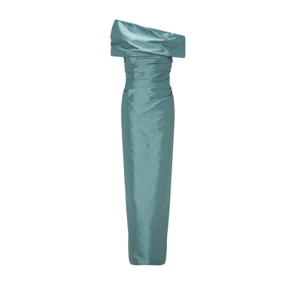 Marmar Halim Off Shoulder Taffeta Draped Dress Dresses
