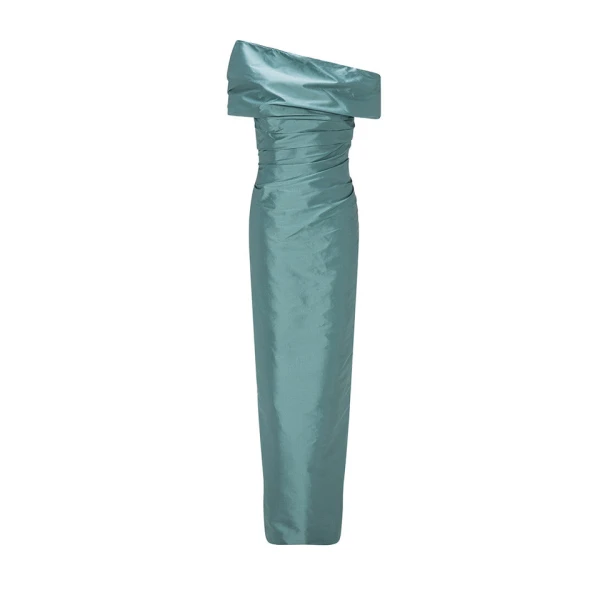 Marmar Halim Off Shoulder Taffeta Draped Dress Dresses