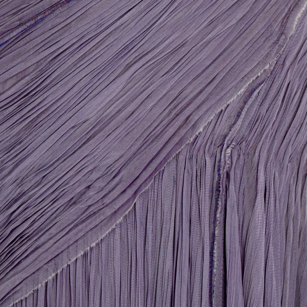 Marmar Halim One Shoulder Hand Pleated Draped Chiffon With Slit And Cape Dresses