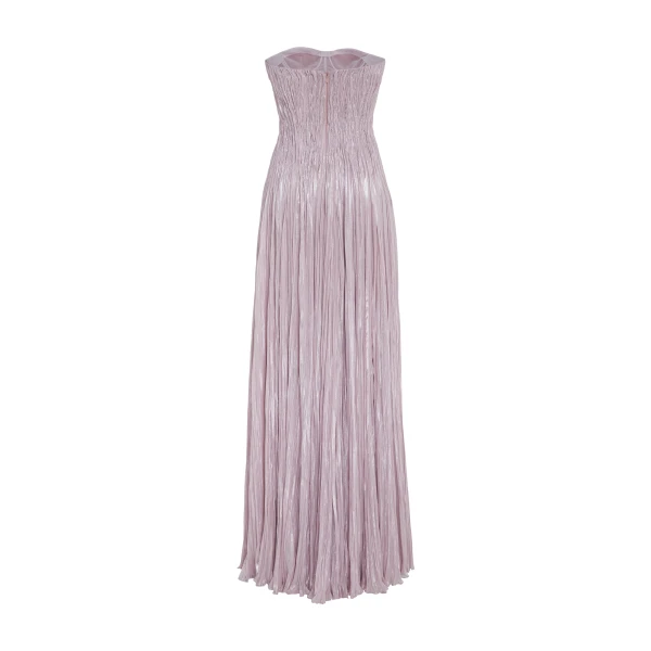 Marmar Halim Pleated Foil Fabric Silk Gown Gowns