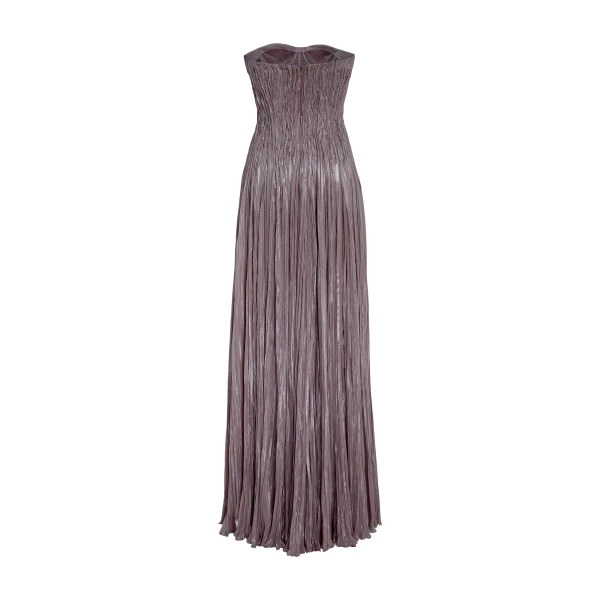 Marmar Halim Pleated Foil Fabric Silk Gown Gowns