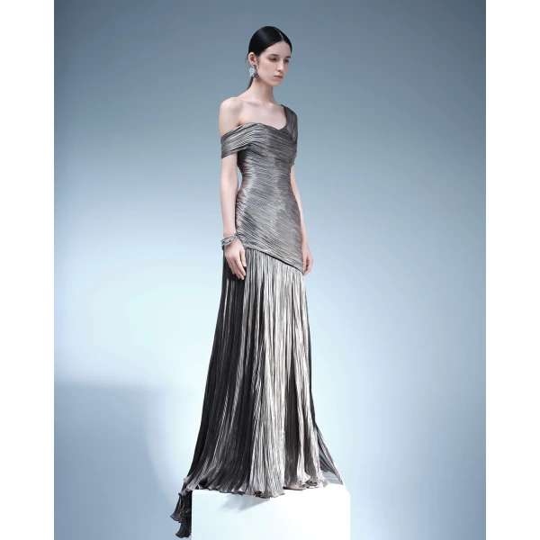 Marmar Halim Pleated Off-Shoulder With Fish Tail Dress Dresses