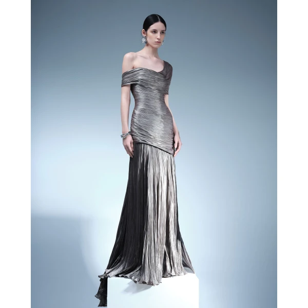 Marmar Halim Pleated Off-Shoulder With Fish Tail Dress Dresses