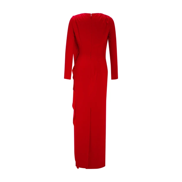 Marmar Halim Pleated Sash Crepe Maxi Dress Dresses