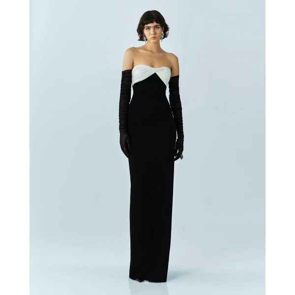 Marmar Halim Pleated Silk Crepe Gown Gowns