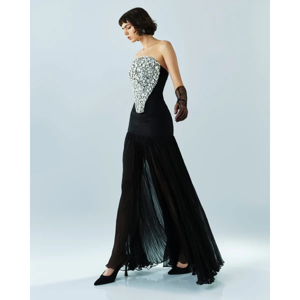 Marmar Halim Sequined Embellished Dropped Waist Gown Gowns