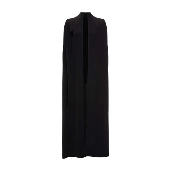 Marmar Halim Side Open Crepe Cape Dresses
