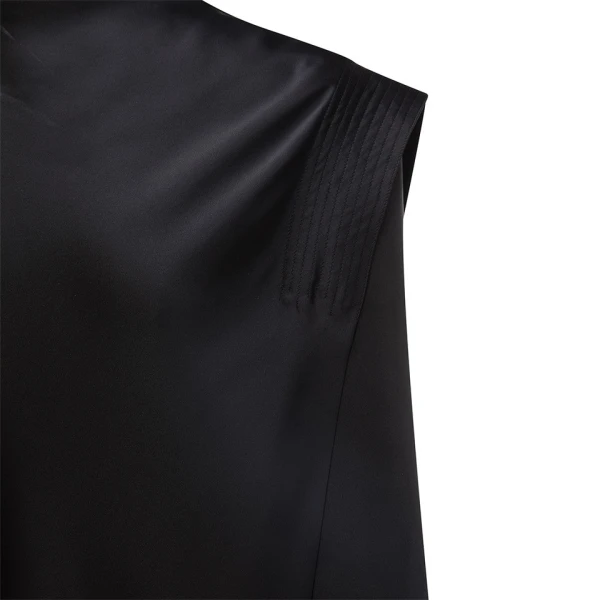 Marmar Halim Silk Satin Asymmetrical Top With One Shoulder Pad Top