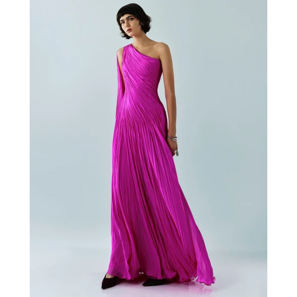 Marmar Halim Single-Shoulder Pleated Sash Dress Dresses