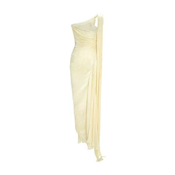 Marmar Halim Single-Shoulder Sash Silk Gown Gowns
