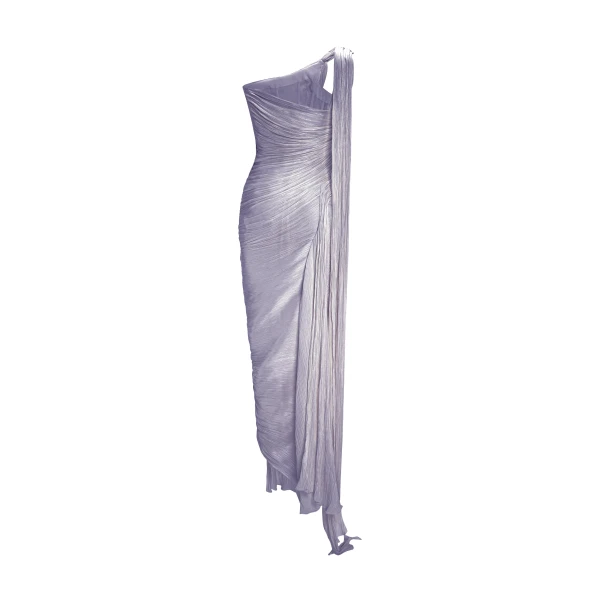 Marmar Halim Single-Shoulder Sash Silk Gown Gowns
