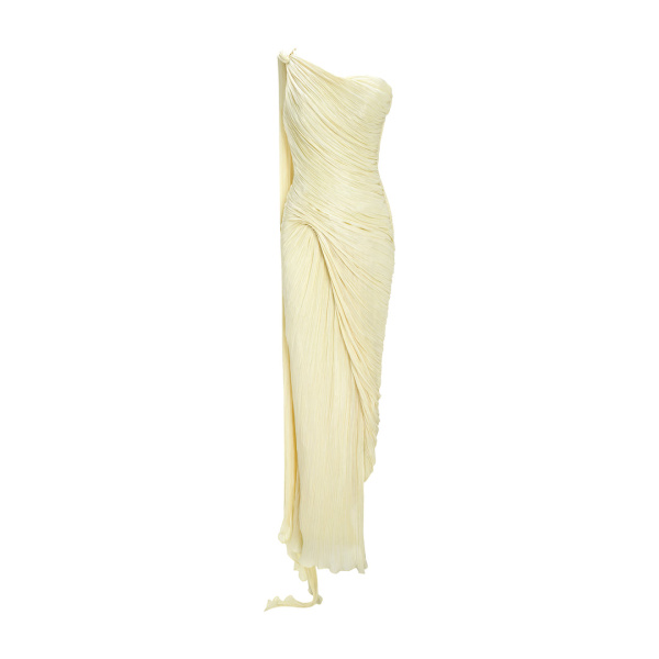 Marmar Halim Single-Shoulder Sash Silk Gown Gowns