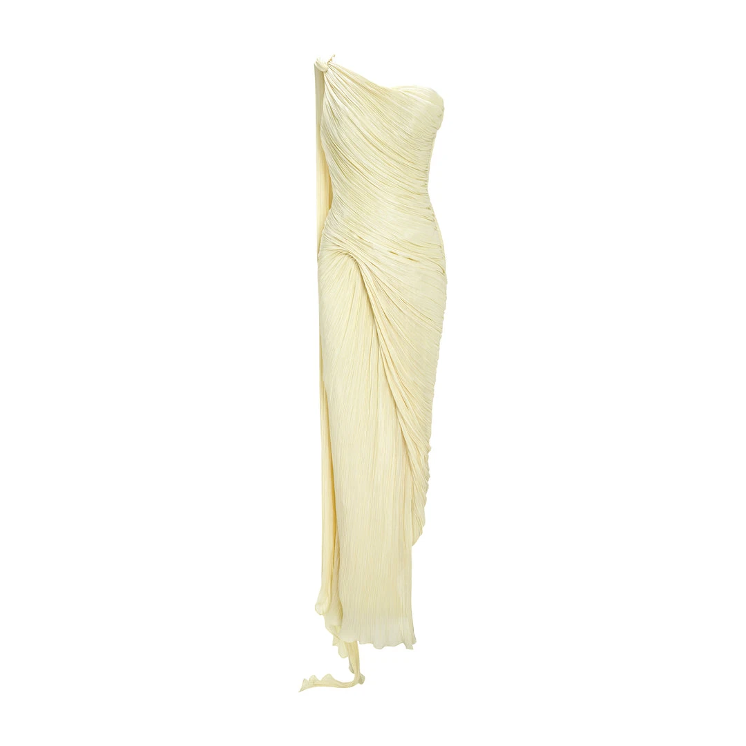 Marmar Halim Single-Shoulder Sash Silk Gown Gowns Marmar Halim Single-Shoulder Sash Silk Gown Gowns