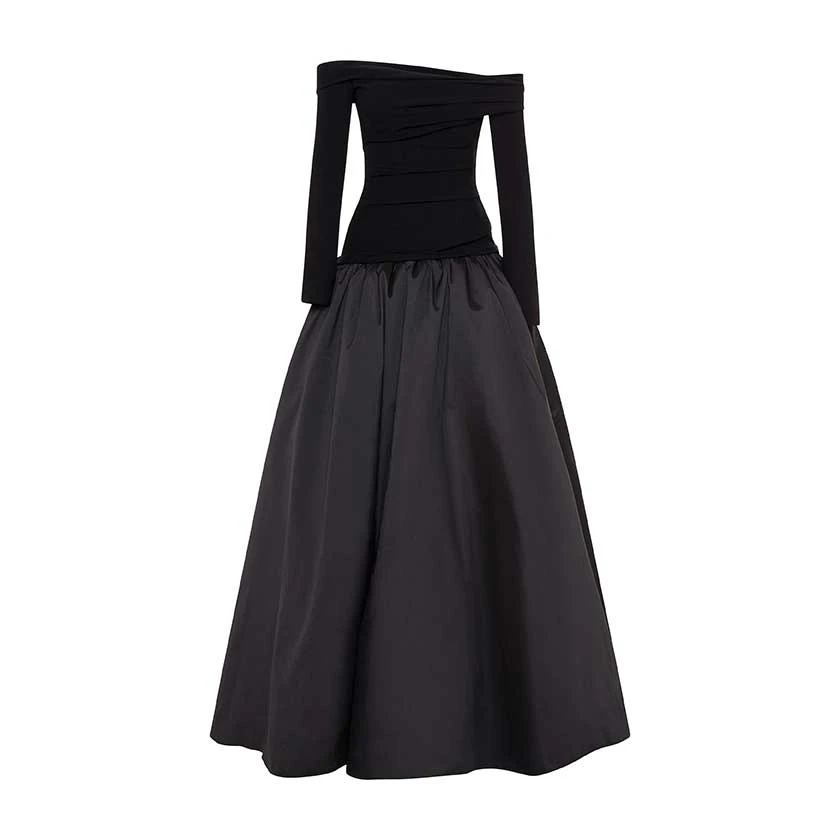 Marmar Halim Sleeved Off-Shoulder Crepe And Taffeta Gown Gowns Marmar Halim Sleeved Off-Shoulder Crepe And Taffeta Gown Gowns