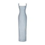 Marmar Halim Straped Sleeve Mikado Gown With Detachable Tail Gowns