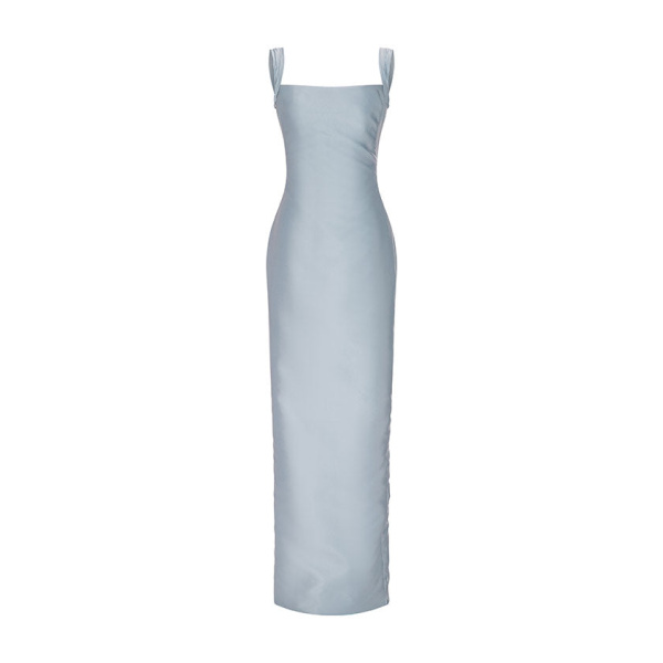 Marmar Halim Straped Sleeve Mikado Gown With Detachable Tail Gowns